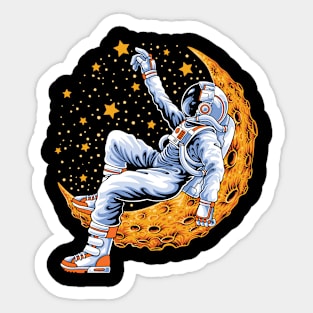 astronaut lying moon Sticker